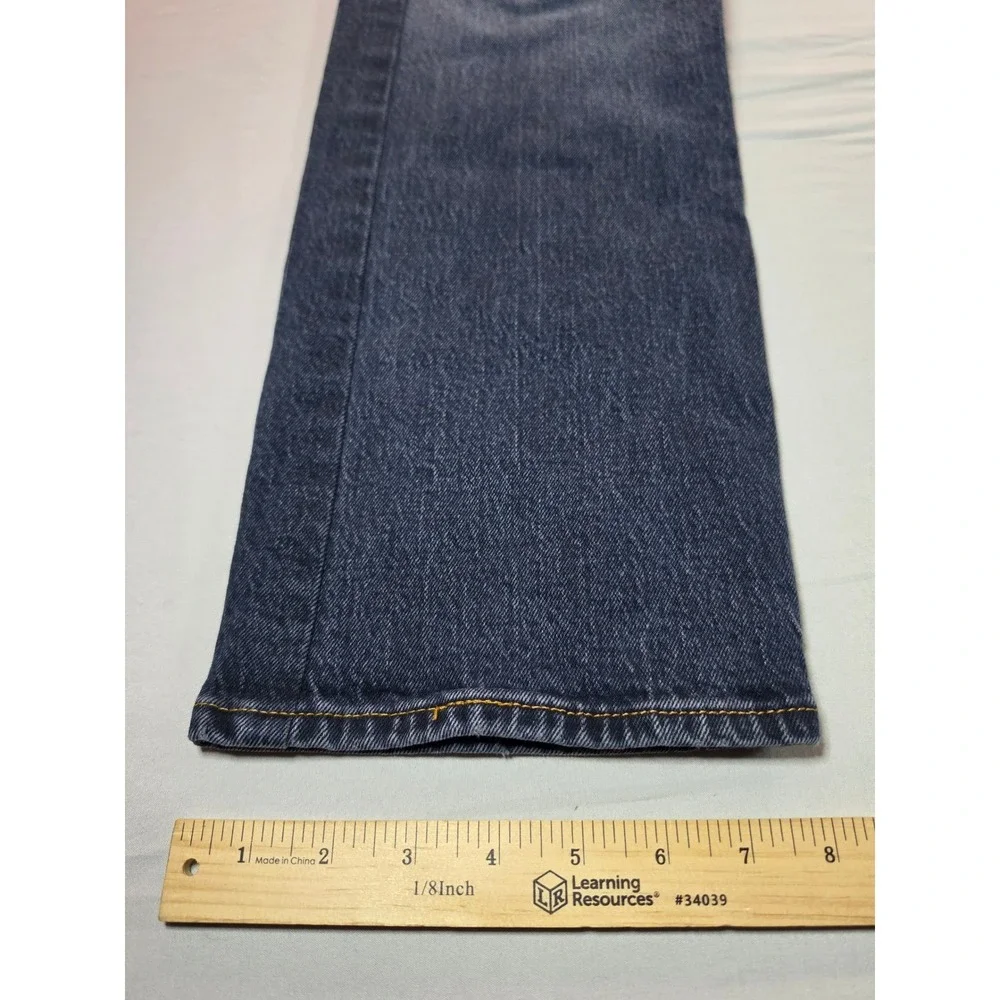 Levis 501 Original Fit Mens Blue Denim Straight Leg Button Fly Jeans 42x32